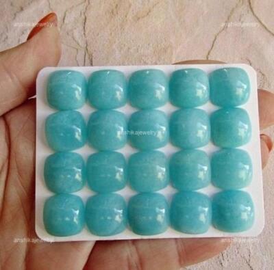 Natural Cushion Amazonite Gemstone Loose Designer Cabochon 13X13MM