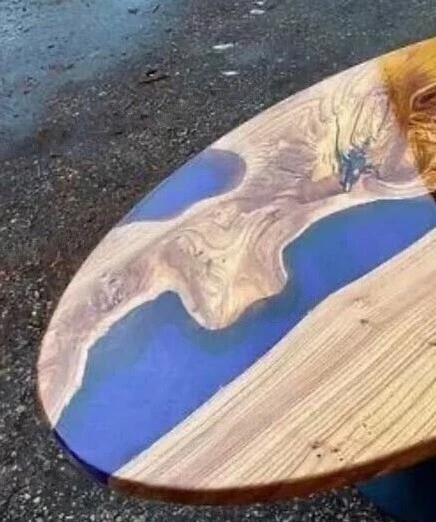 Epoxy Table Top, center Table Epoxy Resin River Table, Natural Wood Boat Table - Image 3 of 4
