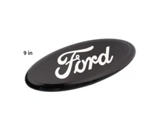 For Ford BLACK Oval Emblem 9 INCH Chrome Badge For Grille/Tailgate 2004-16