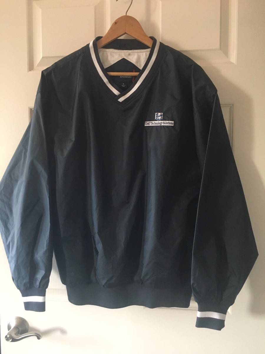 Sport Tek By Port Authority V Neck Windbreaker Navy Blue