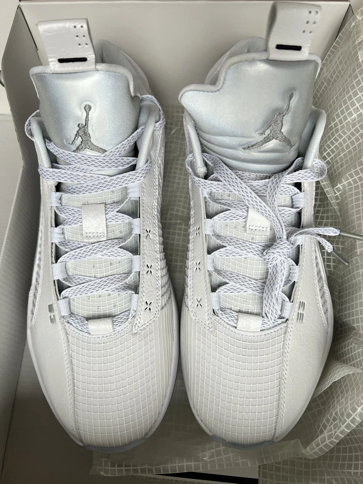 Размер 9,5 - Jordan 35 низкий белый металлик серебро 2021 прозрачная подошва полная коробка - Изображение 2 из 4