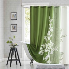 Fabric Shower Curtain Green Plant Bathroom Waterproof 72x72 Inch Decor