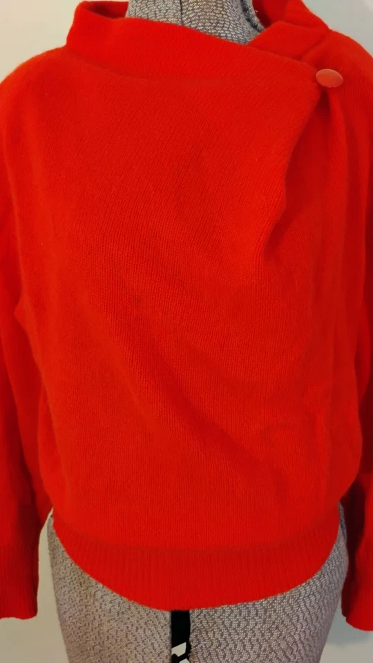 Suéter De Colección Años 70/80 Vanessa Corderos Rojos Lana Mezcla Angora Talla S Retro Sexy Foto 3 de 4