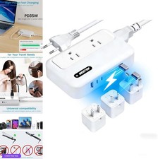 Voltage Converter 220V to 110V 300W Universal Travel Adapter USB-C 35W EU UK AU