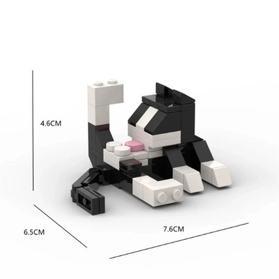 62 Stck. Tier Katze Figur MOC Bausteine Zum Selbermachen Pädagogisch Kinder Spielzeug Geschenkset...