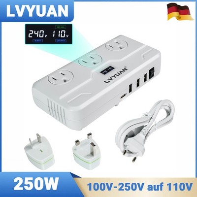 250W Power Spannungswandler Transformator 100V-250V AC auf 110V AC Konverter
