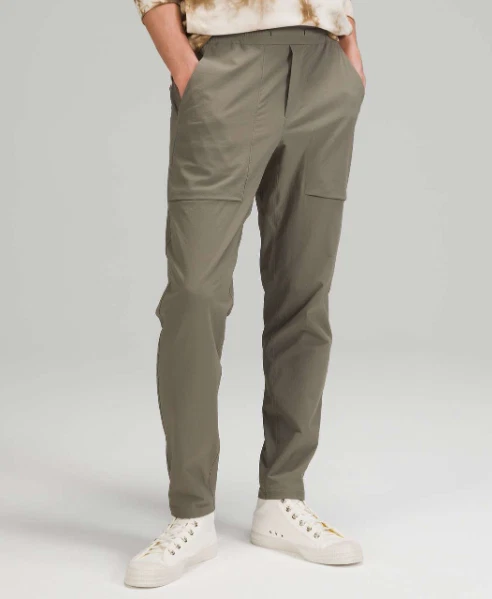 Lululemon Bowline Pants Men's Medium Olive Green 30" Stretch Ripstop Pull On ABC