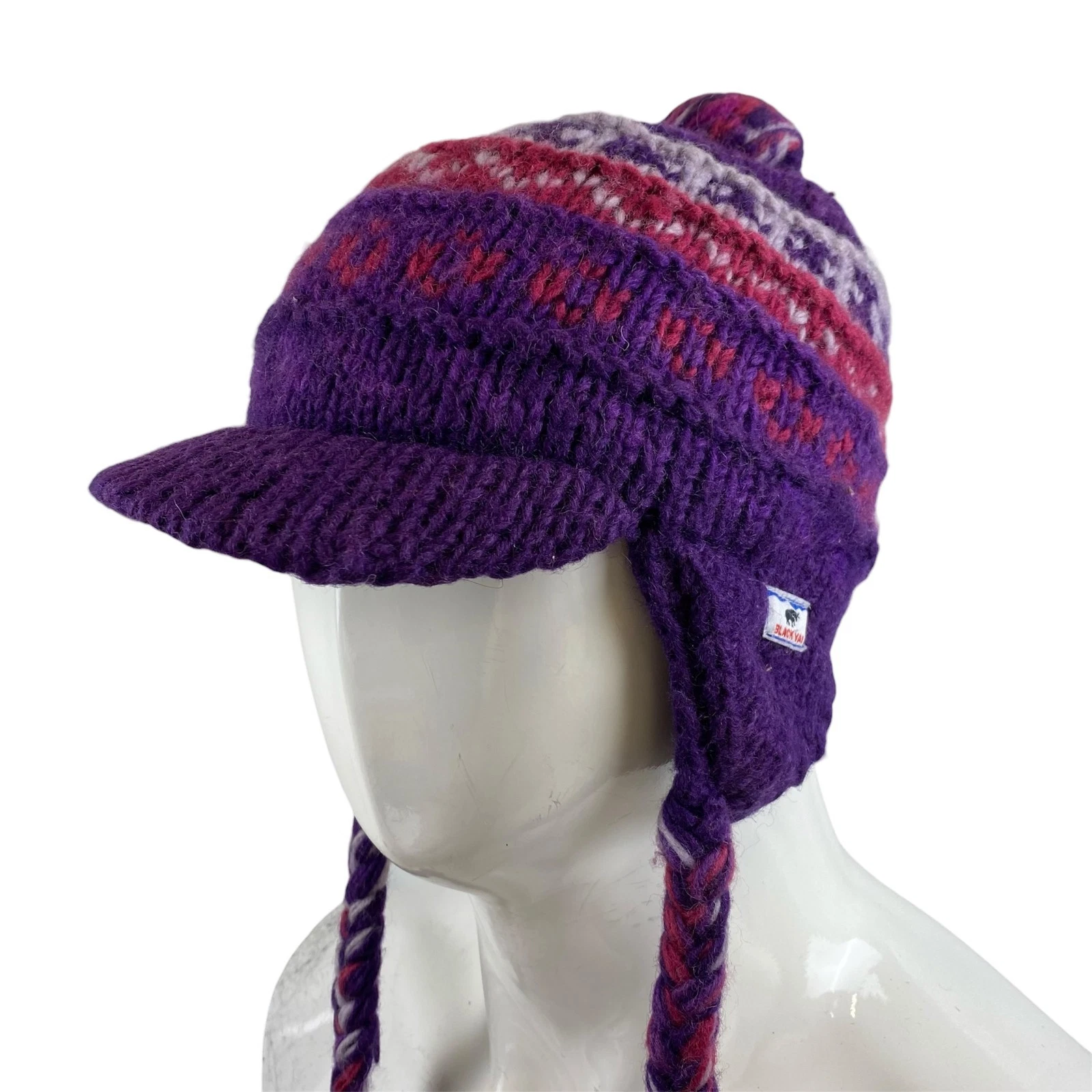 Vintage BLACK YAK Nepalese Wool Flap Beanie Hat Earmuffs
Opens in a new window or tab