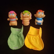 Playskool Glo Worm Glow Bug Toys Lot of 3 Worm Butterfly Cricket w/Blankets 1986