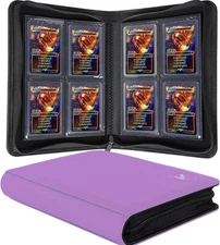 Toploader Binder, Holds 128+ Toploaders, 4 Pocket Top Loader Card Storage Case, 