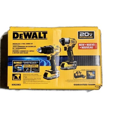 DEWALT DCK228E2 20V MAX Brushless Cordless 2-Tool Combo Kit w/ POWERSTACK