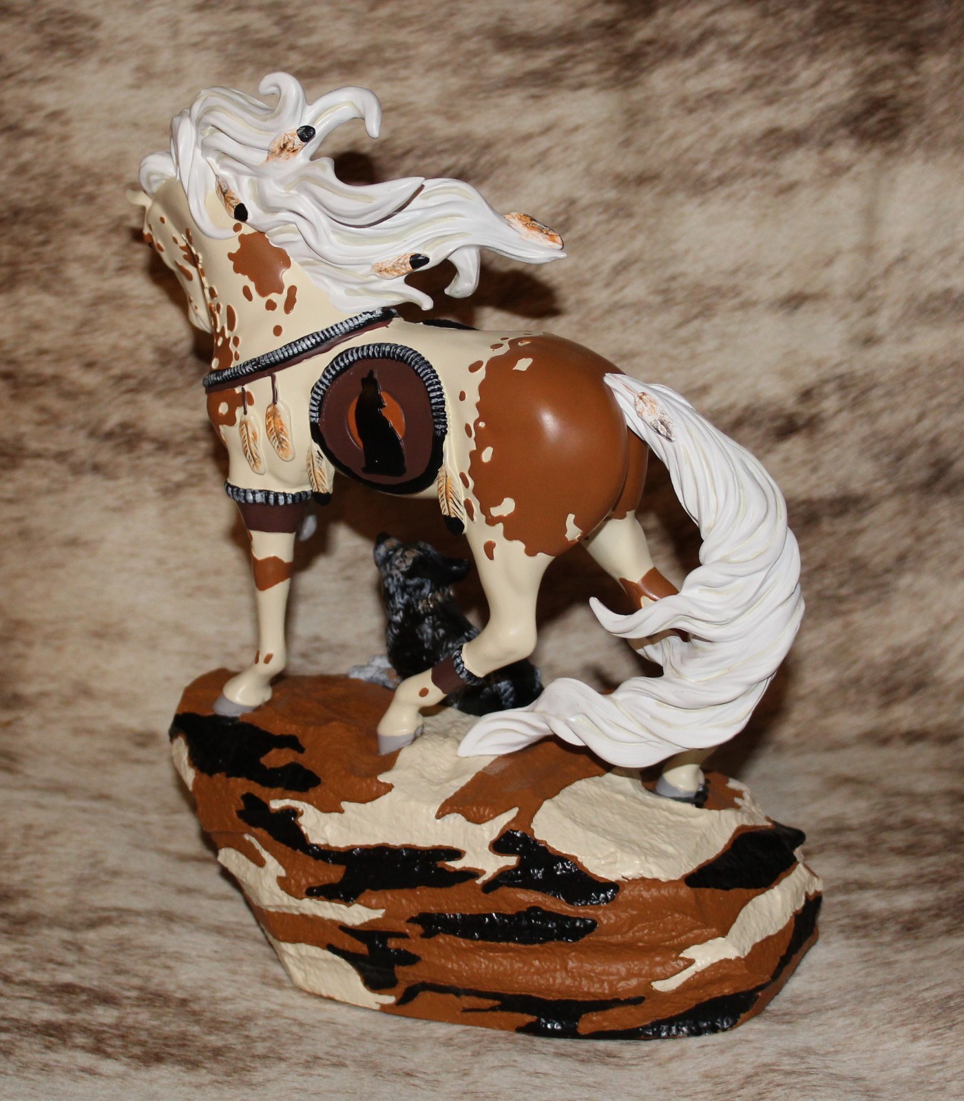 TRAIL OF PAINTED PONIES Soulmates~Low 1E/0283 Native Horse & Wolf Cub~2025 Herd