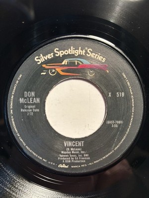 Don McLean  Vincent  Capitol 7  45 REISSUE VG+++