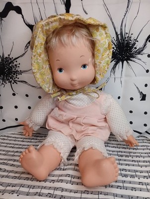 AGC Knickerbocker Baby Holly Hobbie Cloth Vinyl Baby Doll 16'' Tall TLC Vintage