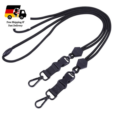 Wisdompro Sicherheits-Umhängeband 58,4 cm 2 Stück Metallclip Schwarz