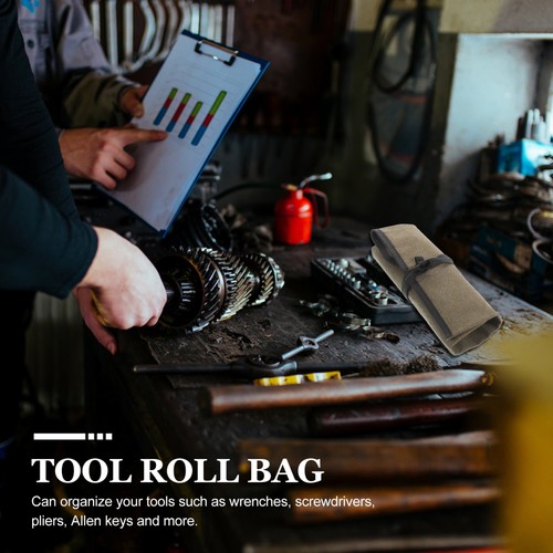 Kit de herramientas de carpintería bolsa enrollable viaje trabajo plegable almacenamiento llave bolsa - Imagen 12 de 12