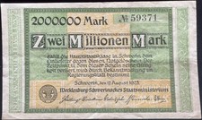 2 Millionen Mark Schwerin 1923    Hyperinflation #16.10.I