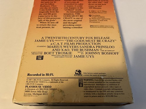 THE GODS MUST BE CRAZY VHS 1980 JAMIE UYS AFRICAN DESERT TRIBE BUSHMEN - Foto 9 di 14
