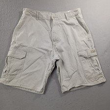 Wrangler Cargo Shorts Mens Relaxed Fit 9" Inseam Hiking Khaki Beige Actual Sz 33