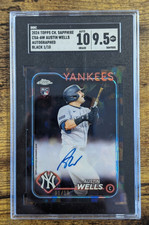 2024 Topps Chrome Sapphire Austin Wells Black Refractor RC Auto #01/10 SGC 9.5