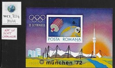 WC1_7224. ROMANIA. Very rare 1972 MUNICH OLYMPICS souv. sheet. Not in Scott. MNH