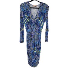 Mara Hoffman Women's Dress Mola Abstract Cross Drape Ruched Size Medium