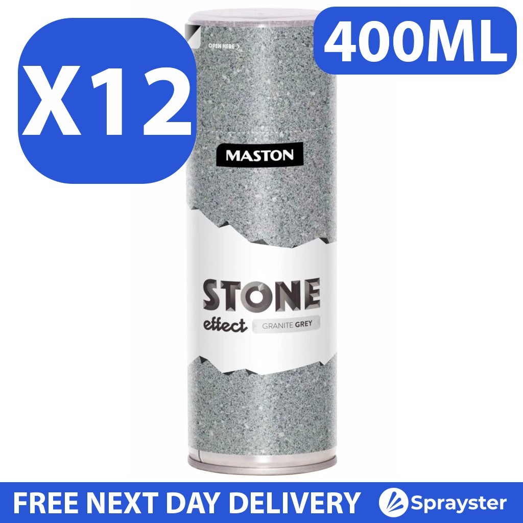6x Maston Spray Paint Granite Grey Stone Effect 400ml - Image 12