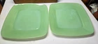 VINTAGE ANCHOR HOCKING JADEITE JADITE GREEN PAIR CHARM PLATES SHINY
