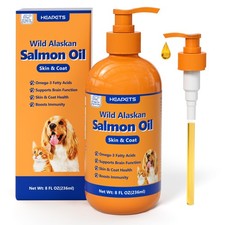 Wild Alaskan Salmon Oil for Dogs Cats, Fish Oil Omega 3 Supplements with EP...