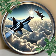 Tin Metal Signs Vintage Airplane Metal Wall Art - 8x8 Inch for Home, Cafe, Bar D