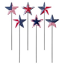 4th of July Decorations Outdoor 6 PCS Metal Patriot Star Yard Lawn Decor