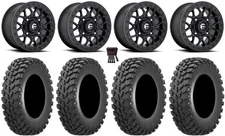 Fuel Tech Bdlk Black 15" Wheels 30" Cross Trail Tires Polaris RZR Turbo S / RS1
