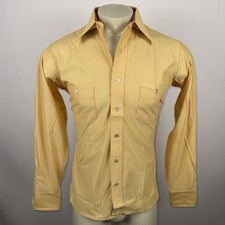 NOS Arrow Doubler Shirt Mens Medium 15 34 35 Vtg 70s Disco Nik Fairfield Yellow