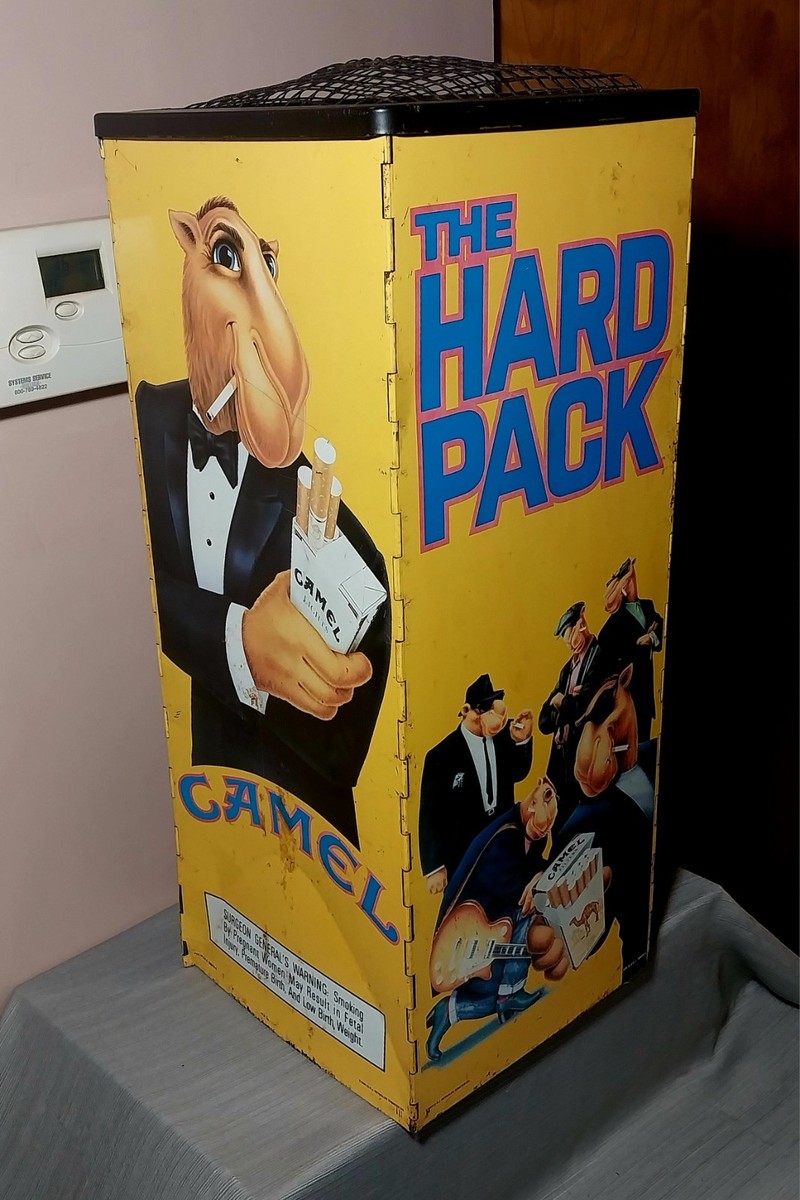 Vintage Joe Camel The Hard Pack Metal Standing Ashtray Cigarette