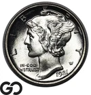 1921-D Mercury Dime Full Split Bands, Razor Sharp Blast White Solid Gem BU++ FSB