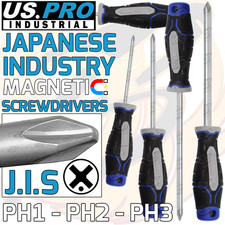 US PRO 4pc Japanese Industry Standard INDUSTRIAL Screwdriver Set JIS PH1 PH2 PH3