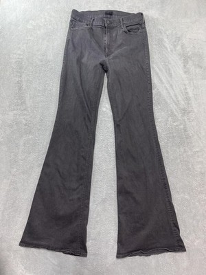 Mother The Doozy Jeans Womens 30 Dark Wash Black High Rise Flare Stretch Denim