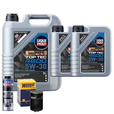 Motoröl 5W30 LIQUI MOLY Top Tec 4600 7L+HENGST Ölfilter +Spülung
