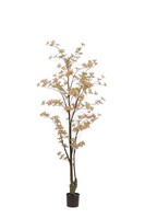 Artplants Kunstbaum Kapuzinerkresse Sulla, Kunststamm, Pfirsich-GrüN, 185Cm