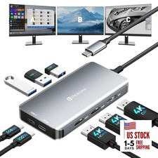 USB-C Docking Station Dual Monitor Adapter, Laptop Docking Station 8 IN 1