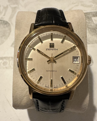 Zenith Vintage Automatik Uhr , vergoldet, Datum weißes Zifferblatt
