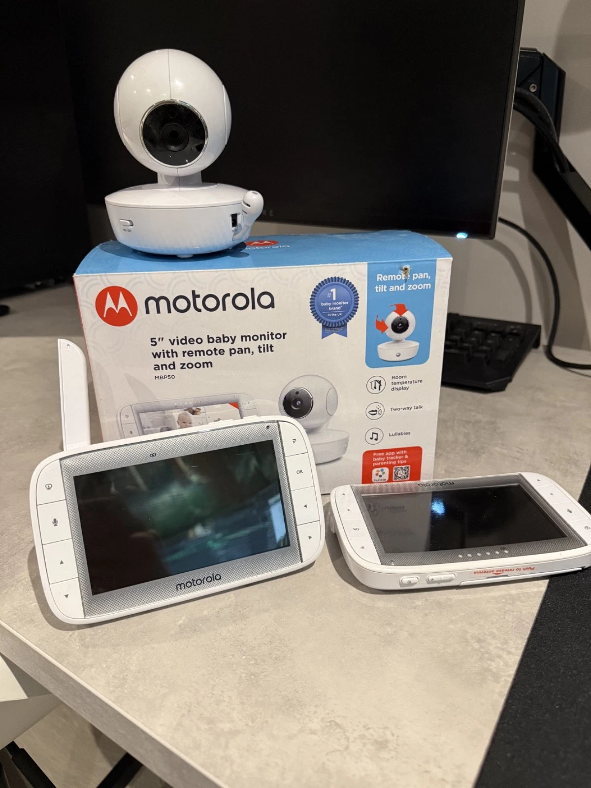 Motorola MBP50 Video Baby Monitor With 2 x Parent Curved LCD Screens