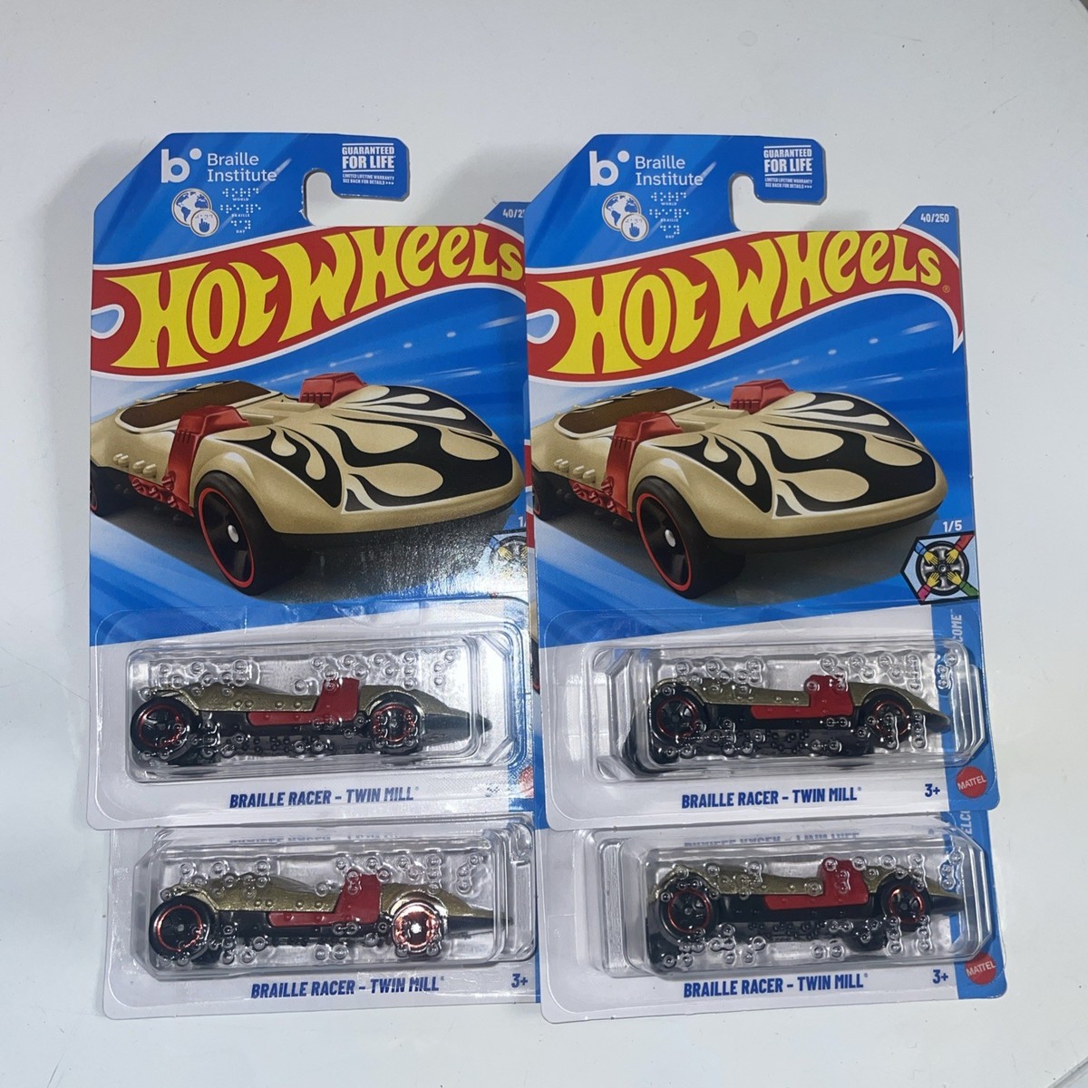 2026 Braille Institute Hot Wheels Gold Braille Racer-Twin Mill Lot