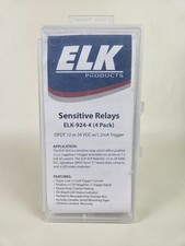 ELK Products Sensitive Relays ELK-924-4 4 Pack DPDT 12/24VDC Super Low Trigger