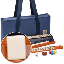 American Mahjong Set, "Sapphire" with Blue Soft Case