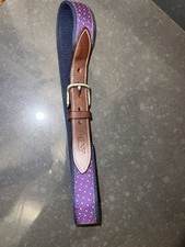 Vineyard Vines, Boys Belt Size 26 Paddle Print, Leather And Brass Buckle