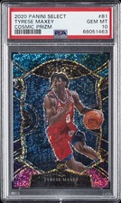 2020 PANINI SELECT COSMIC PRIZM #81 TYRESE MAXEY PSA 10
