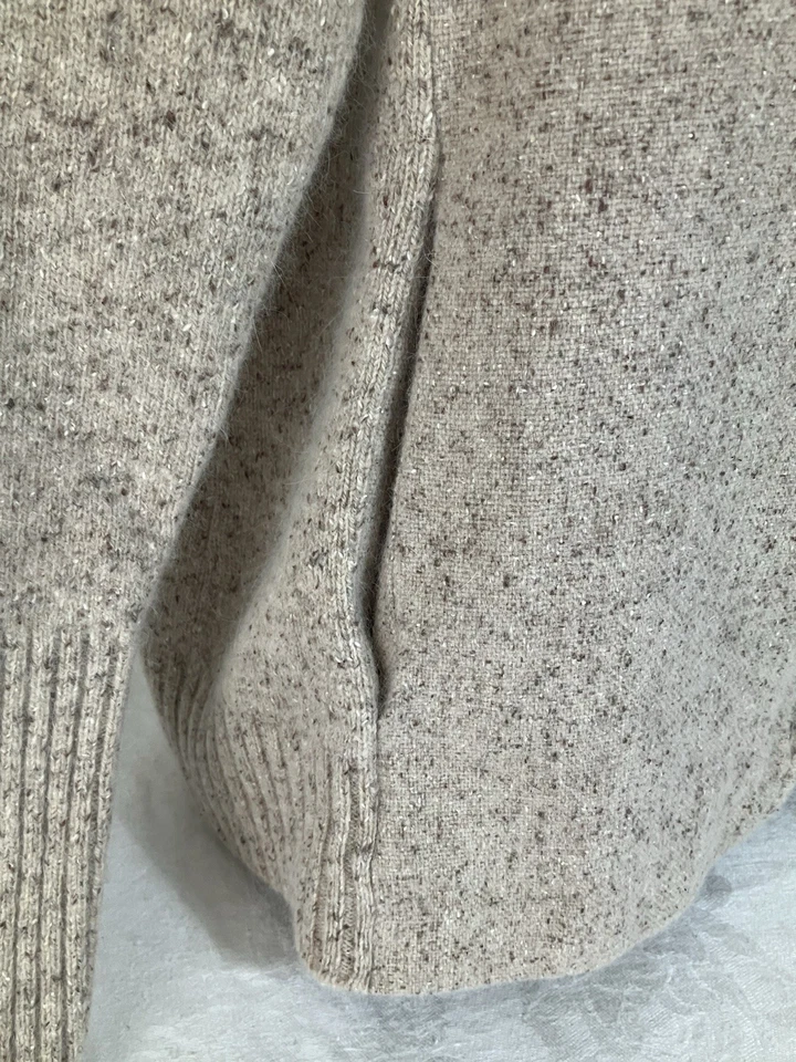 Cárdigan Eileen Fisher Pequeño Tejido Suéter a Presión Bolsillo Angora Minimalista Costero Foto 2 de 4