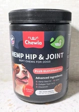 Chewia Hip & Joint Glucosamine Soft Chews For Dogs 180 Count Duck Flavor 05/2026