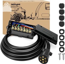 7 Way Trailer Plug 8ft Inline Connector Cable 7Pin RV Weatherproof